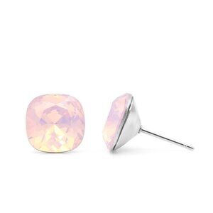 10mm Rose Water Opal Swarovski Cushion cut earring studs for women